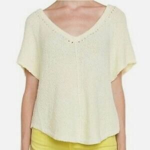 Free People Summer Romance oversized sweater knit short sleeve top size xs